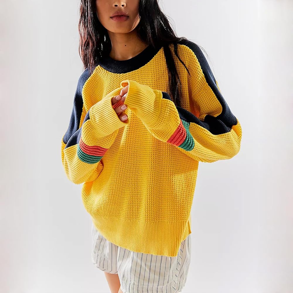 Waffle Knit Tops for Women Y2K Boho Floral Long Sleeve Slim